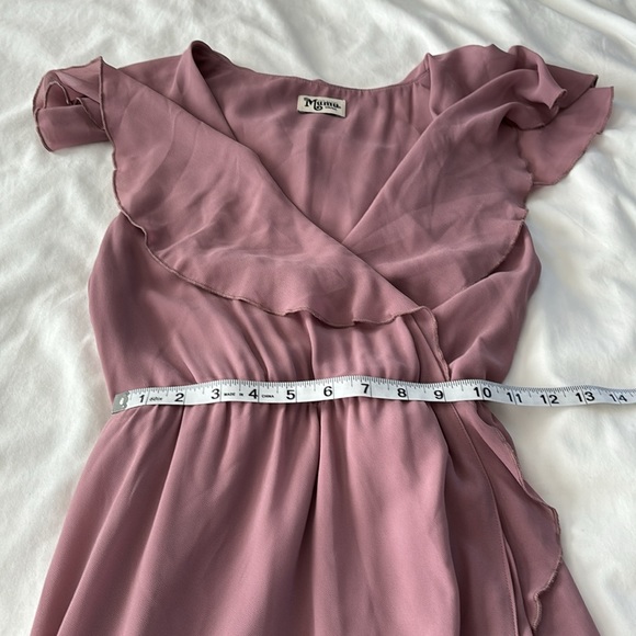 Show Me Your Mumu Jess Ruffle Midi Dress Chiffon Size Small - Picture 12 of 13